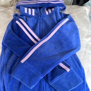 Blue and lavender adidas sweat outfit